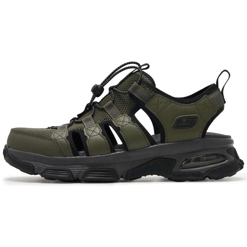 

Skechers Men's Shoes Outdoor Travel Plaid Breathable Beach Shoes Daily Home Casual Sandals 237594-Olv