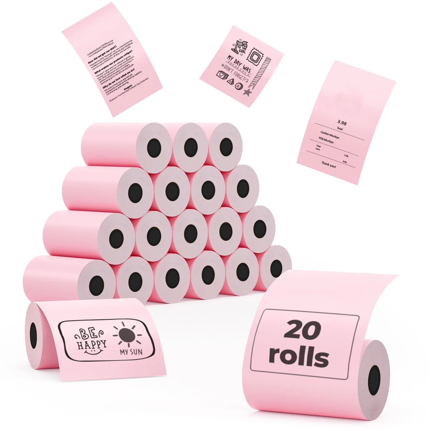 Color/White Thermal Paper Roll 5.7x3cm/5.7x4cm - Durable and smooth POS cash register printing, compatible with most printers