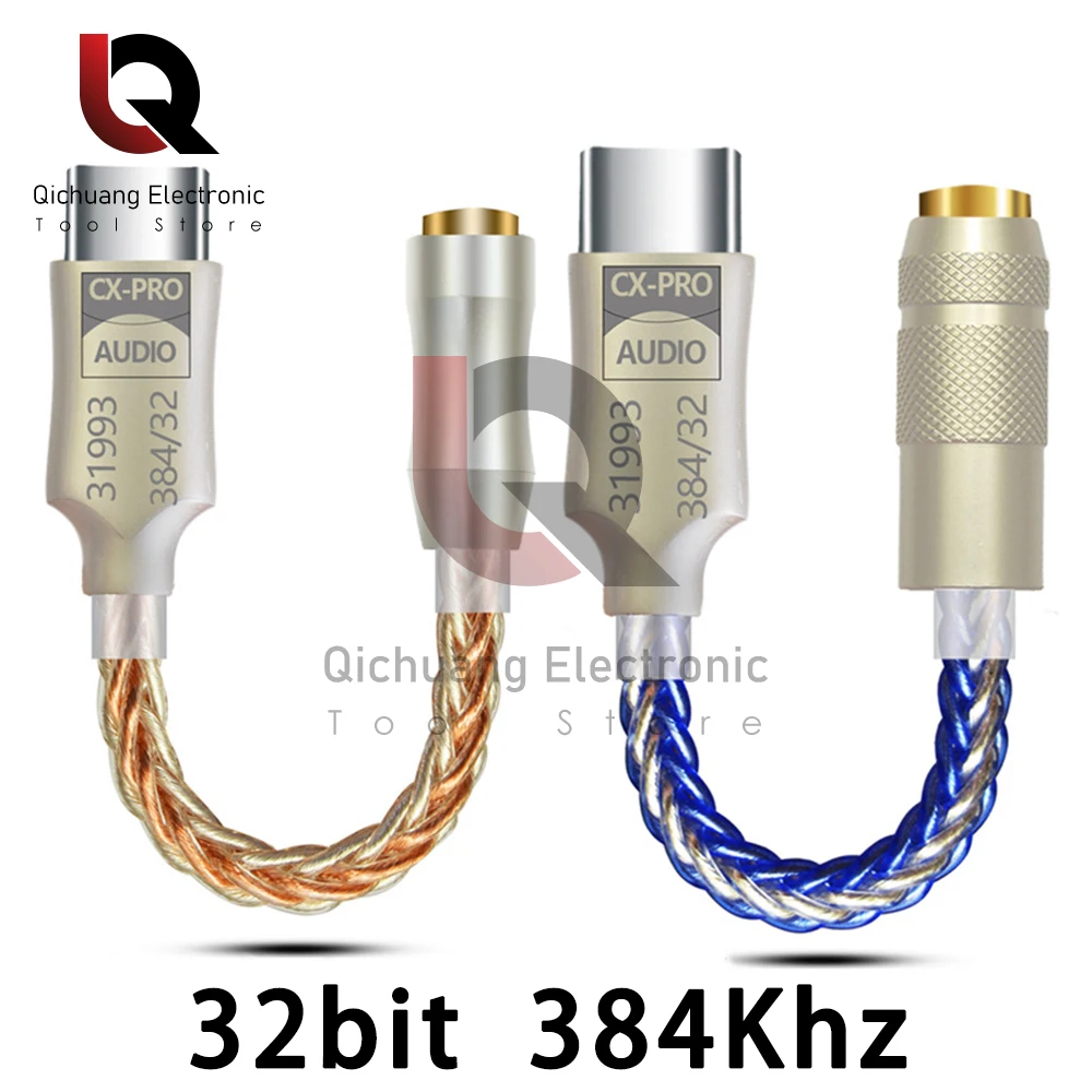 1Pcs DAC CX31993 HiFi USB DAC Type C To 3.5mm Headphone Amplifier Audio Decoder IEM AMP Mobile Phone Adapter 32bits/384KHz