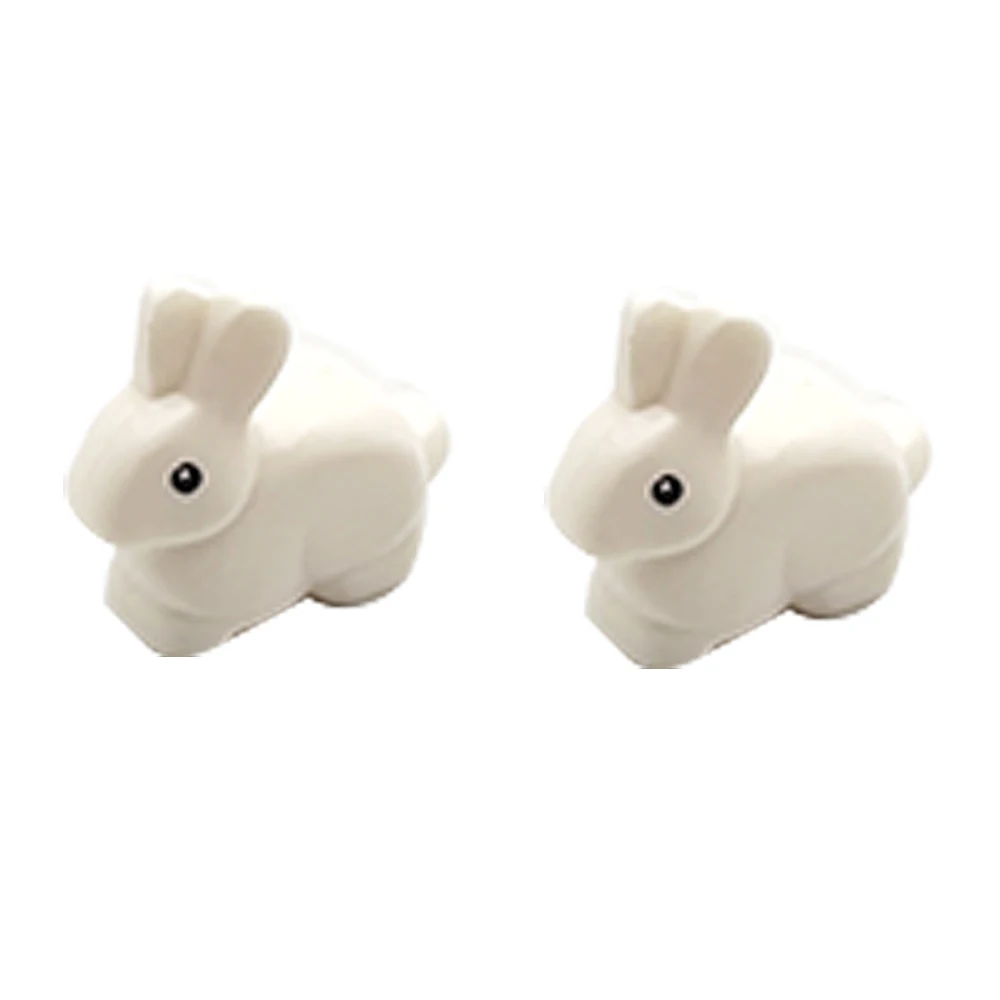 5 PCS MOC Animal building blocks White Rabbit zoo bunny Educational building block toys DIY expansion children's toys gift