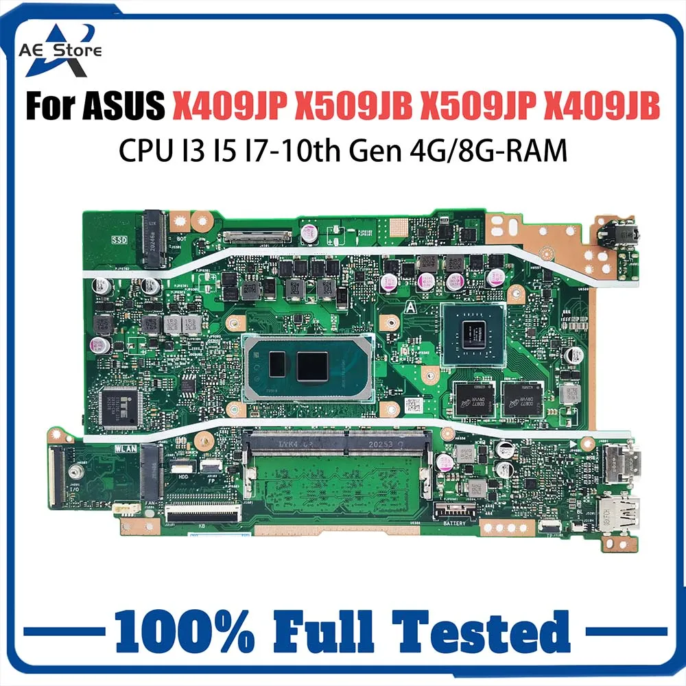 

X409JP Laptop Motherboard For ASUS X509JB X509JP X409JB R409J P1510CJA Notebook Mainboard CPU I3 I5 I7-10th Gen 4G/8G-RAM 920MX