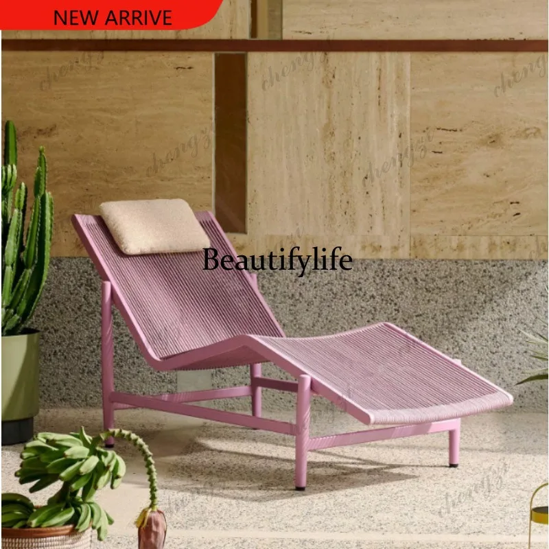 X173 Outdoor bed balcony leisure outdoor courtyard villa swimming pool rattan beach chair waterproof and sun protection