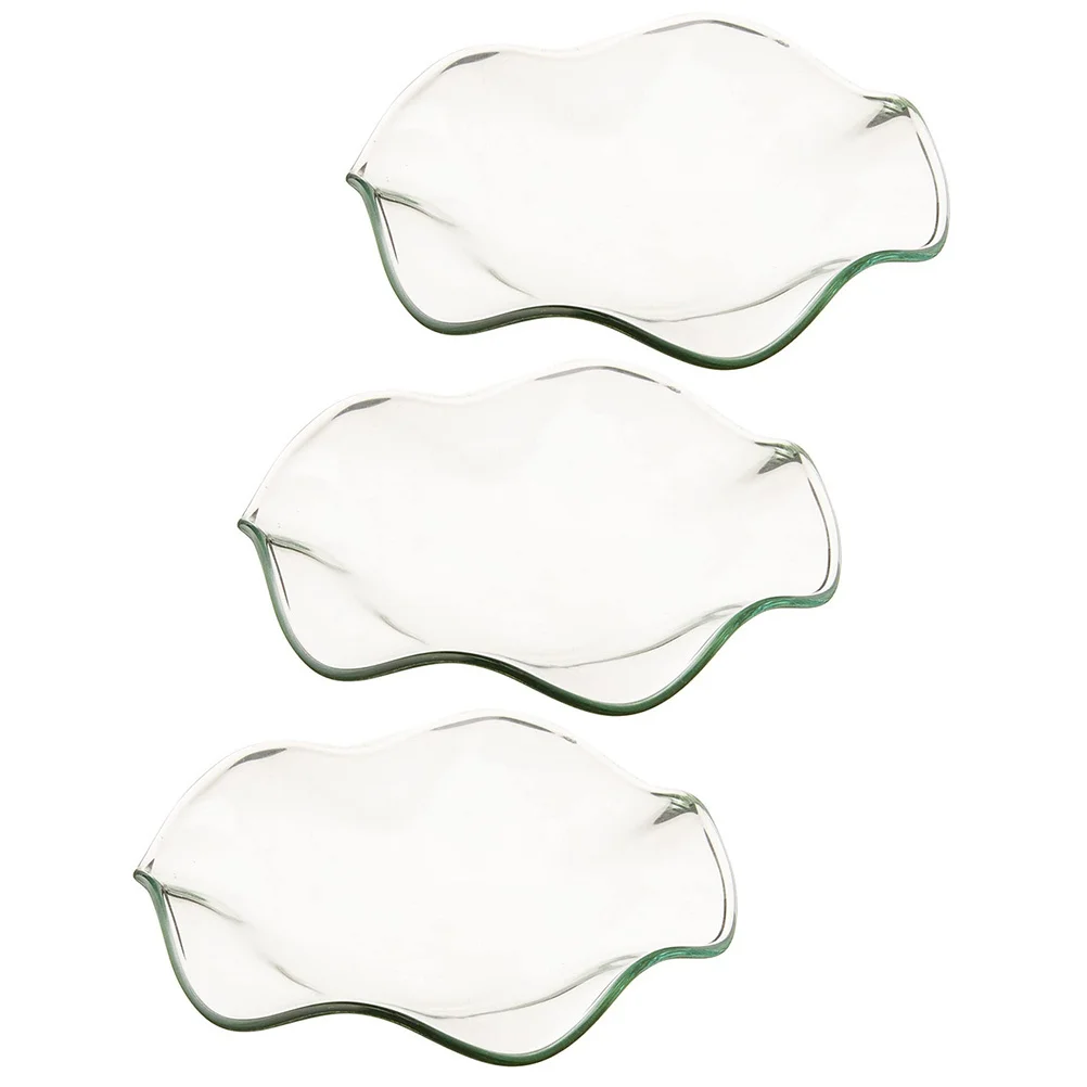

3Pcs Transparent Glass Dish for Wax Melts Essential Oil Holder Reusable Wax Warmer Bowl Fragrance Heater Replacement Tray