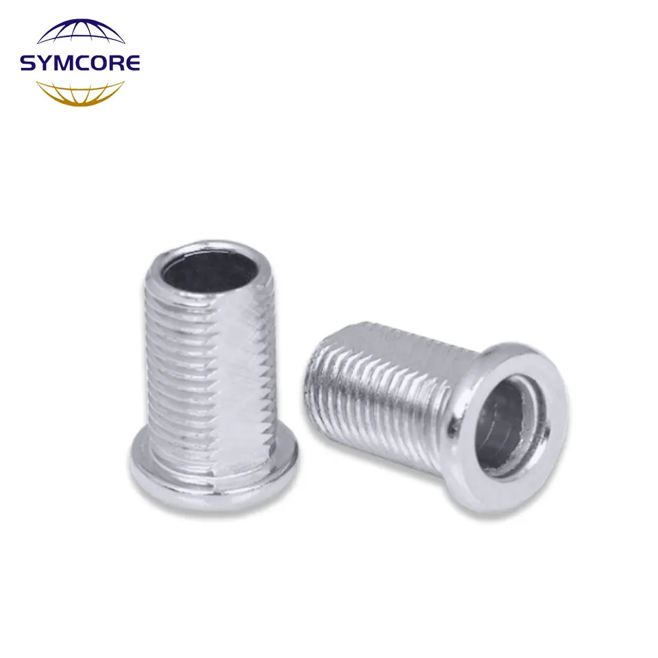 5pcs M10 Chamfered Round Head Cap Flat Tooth Hollow Tooth Pipe Screw Rod Pitch 1.0mm Connector