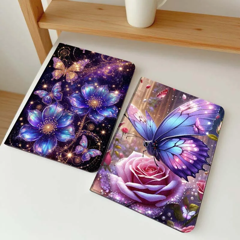 

Cartoon Butterfly Flower Glow Tablet Case For Apple iPad Air Pro mini 1 2 3 4 5 6 7 8 9 11 M2 M3 M5 M4 5th 6th 7th 10th