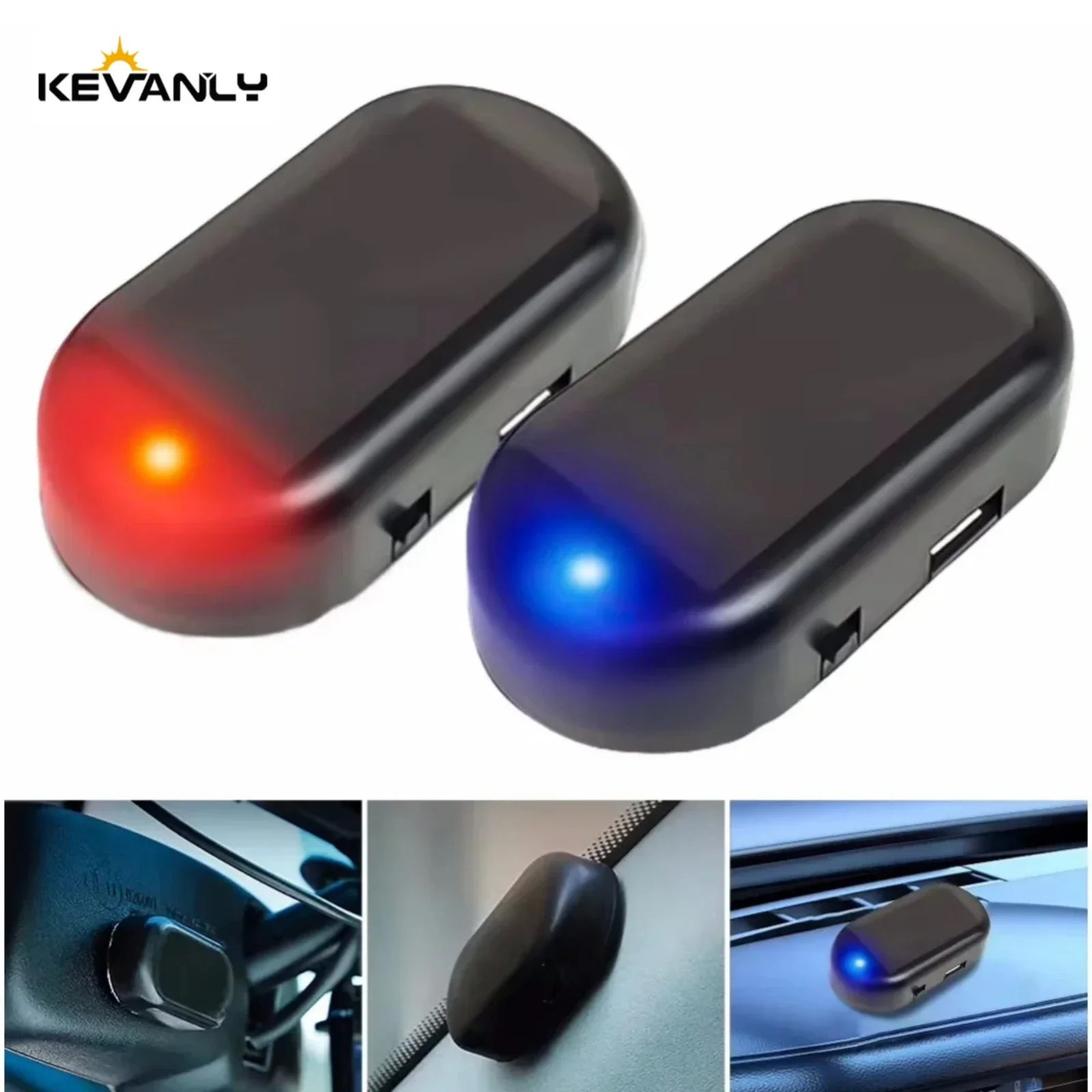 

Solar Powered Car Fake Security Light Super Bright Flashing Imitation Lamp Wireless Strobe Signal Alarm Anti-Theft Caution Lamp