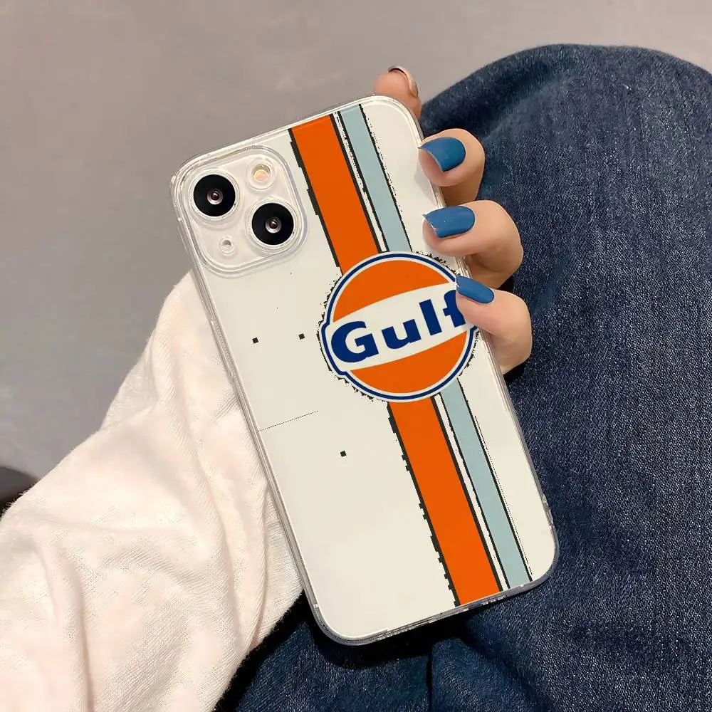 Etui na telefon Epc Car Racing Gulf iPhone 17 16 15 14 13 12 11 Pro Max 13 12, odporne na wstrząsy, miękkie, przezroczyste etui Coque