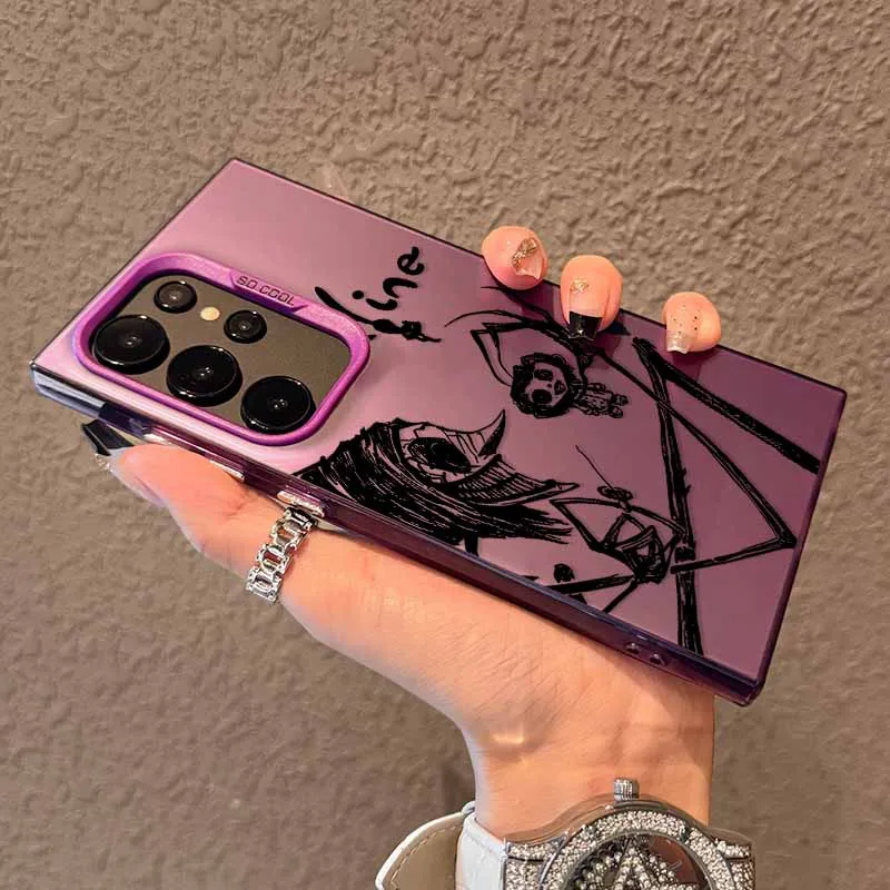 Anime Hot c-cororaline nuevo para Samsung A73 A72 A56 A55 A54 A52 A50 A36 A35 A33 A32 26 24 22 14 11 funda de teléfono plateada colorida