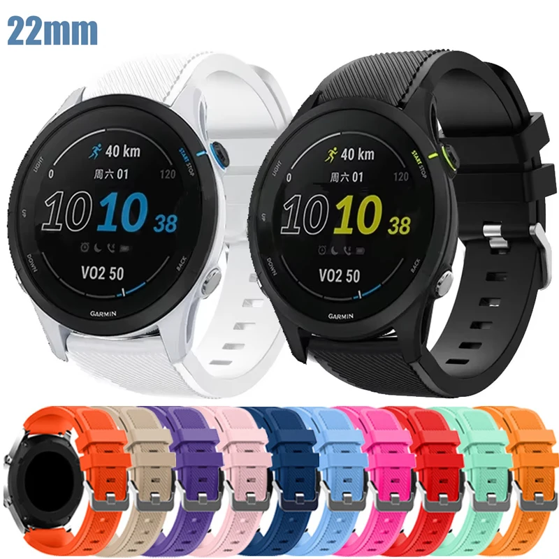 22 mm Silikon-Sportarmband für Garmin Forerunner 745 970 965 265 255 Musik/Armband für Garmin Active Vivoactive 4/VENU 2 3 4 45 m