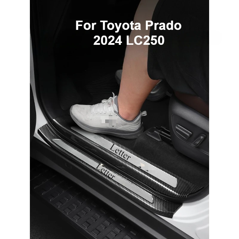 

Защитная накладка на порог автомобиля из АБС-пластика, защита от грязи, передняя и задняя дверь, защита педали, накладка для Toyota Prado 2024 LC250, аксессуары
