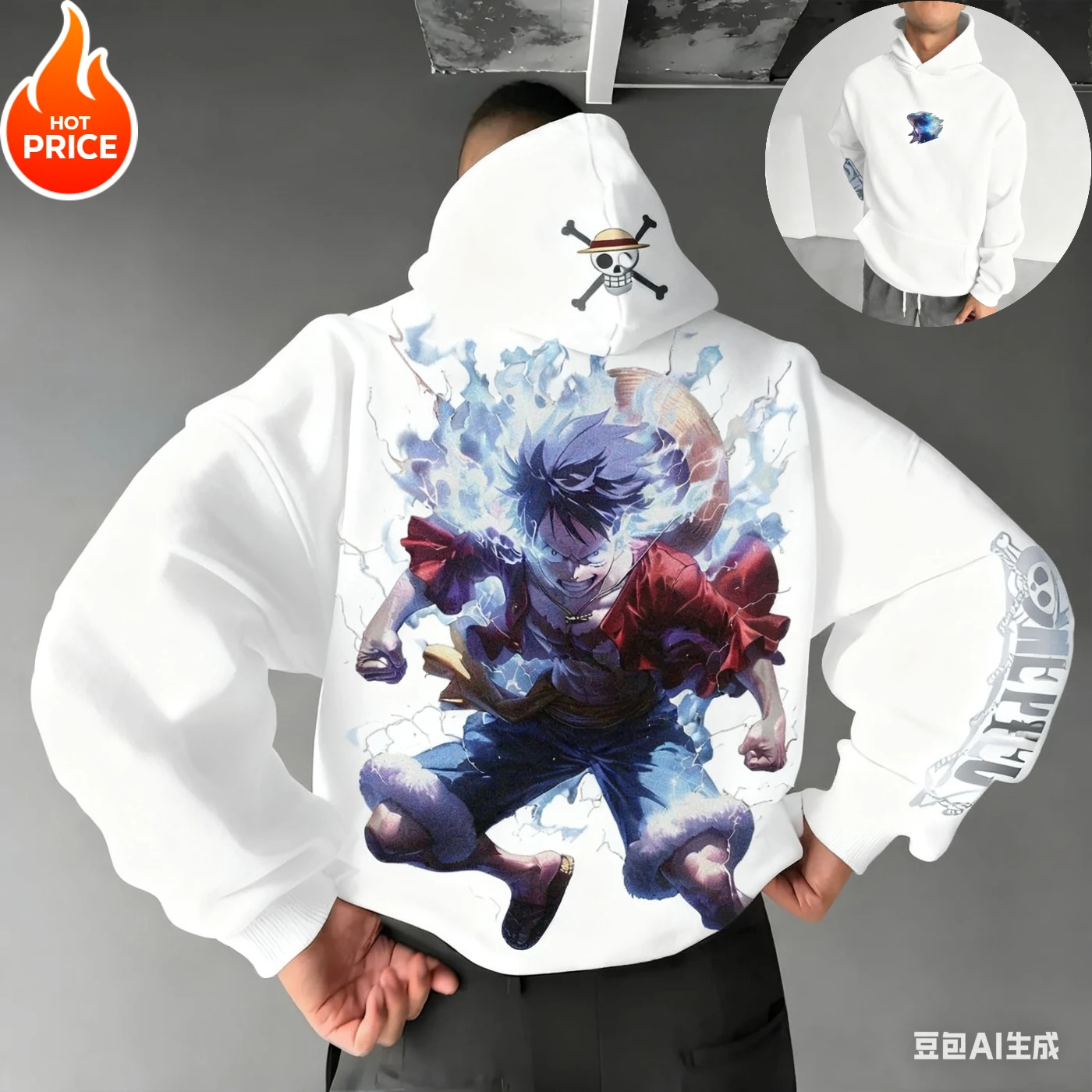 قطعة واحدة لوفي هاراجوكو 2025 جديد الشتاء الرجال هوديي الشارع خمر المرأة المتضخم مقنعين البلوز كم طويل للجنسين Y2K #2