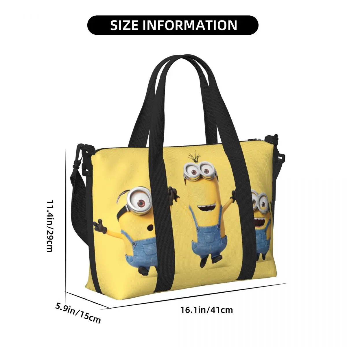 Bolso de mano personalizado de Anime m-minions para mujer, bolsa de viaje de gran capacidad para gimnasio y playa