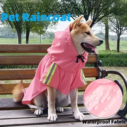 Small Medium Large Dog Raincoat Convenient Reflective Pet Rainy Dog Clothes Outdoor Waterproof Cape Pet Raincoat
