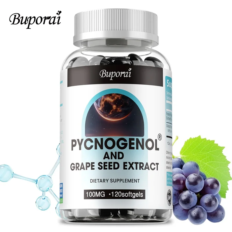 

Pycnogenol & Grape Seed Extract - Benefits Heart Health and Circulatory System, Enhances Absorption and Promotes Blood Flow