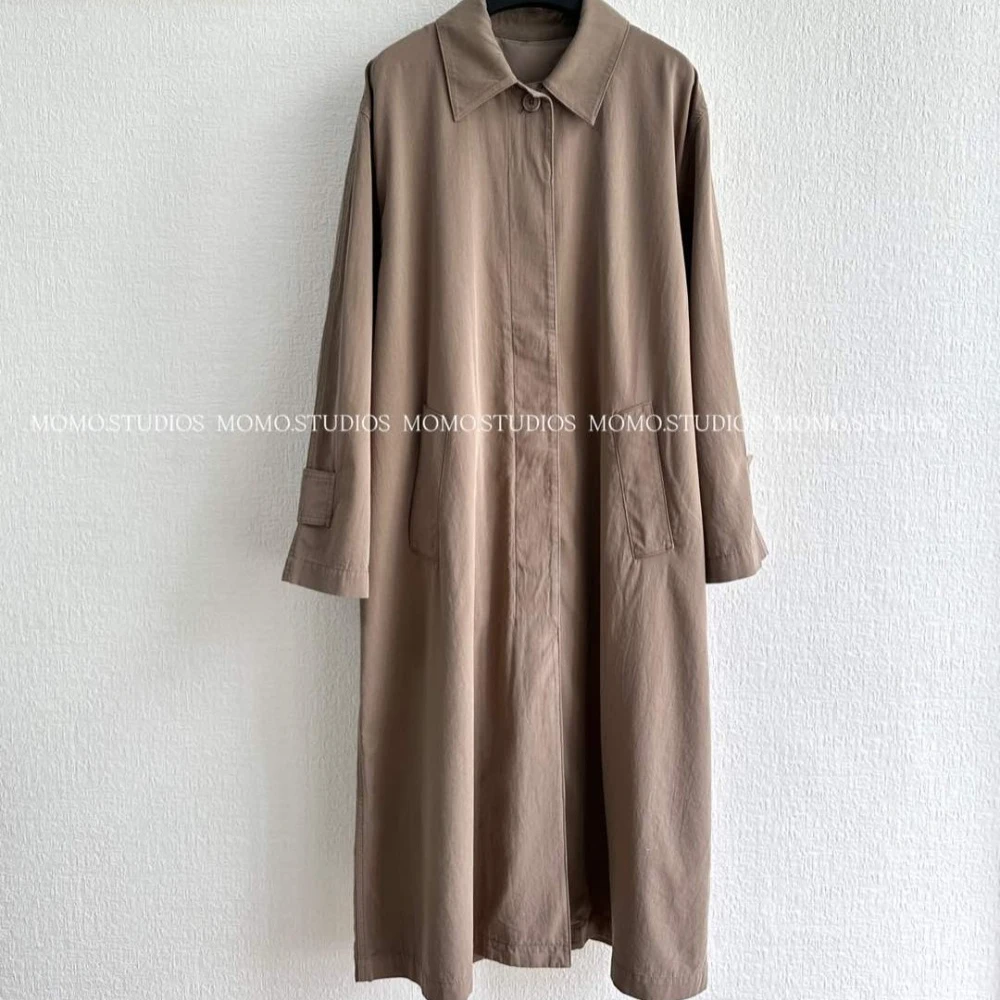 

Elegant Retro Classic Lapel Trench Coat Loose Coat
