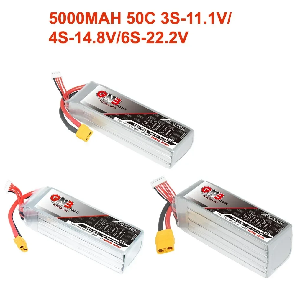 

GAONENG 5000mAh 50C 3S-11.1V 4S-14.8V 6S-22.2V Lipo Battery With XT60/XT90 Plug For FPV Drone RC Helicopter Car Boat UAV Parts