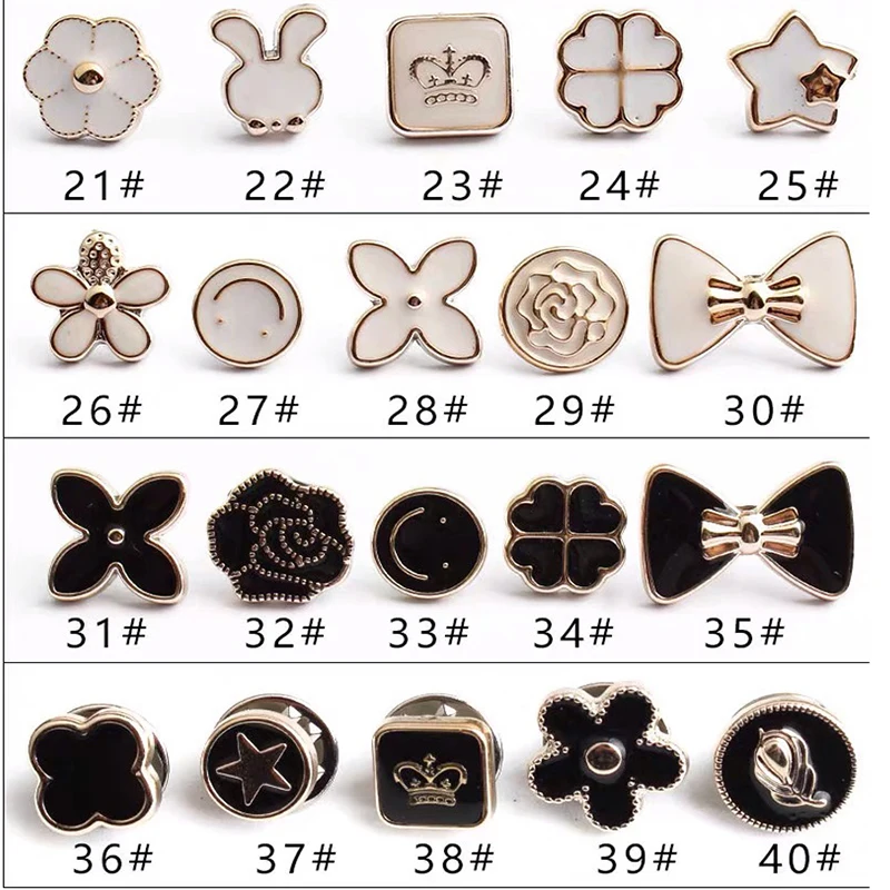 Pearl Rhinestone Button Brooch, 10pcs Set for Sewing