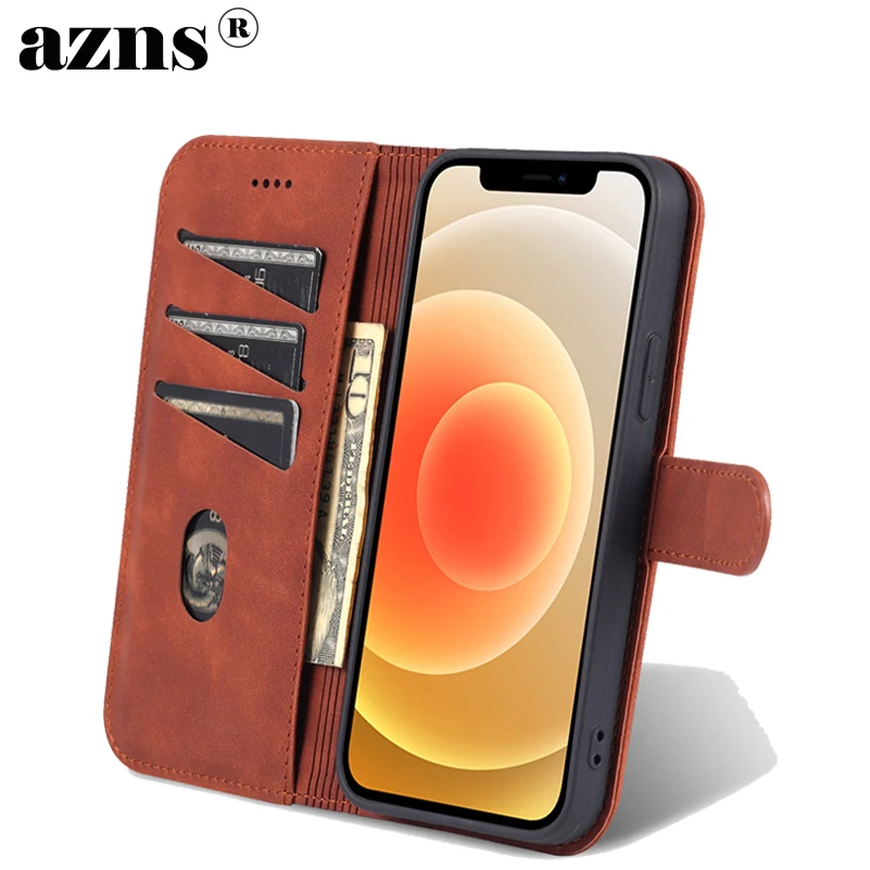 【AZNS】Чехол для iPhone12 12Mini 12Pro 12ProMax Роскошный кошелек-подставка для карт Кожаный флип-чехол для телефона