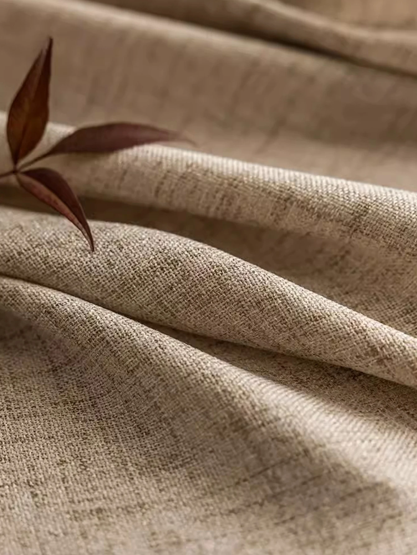 1pc Fashionable and Simple Style Linen Japanese Curtain For Livingroom Bedroom Uv Blocking in Various Sizes
