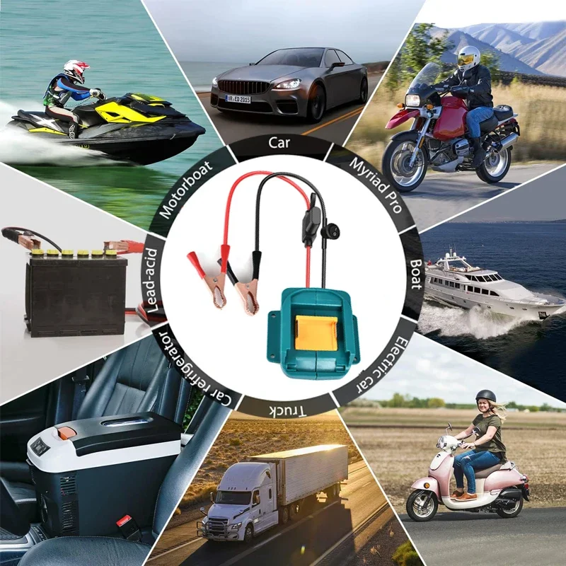 Imagem -06 - Carro do Adaptador da Bateria do Li-íon Jump Starter Impulsionador da Emergência Começando o Dispositivo 18v 20v Quente Makita Milwaukee Dewalt o