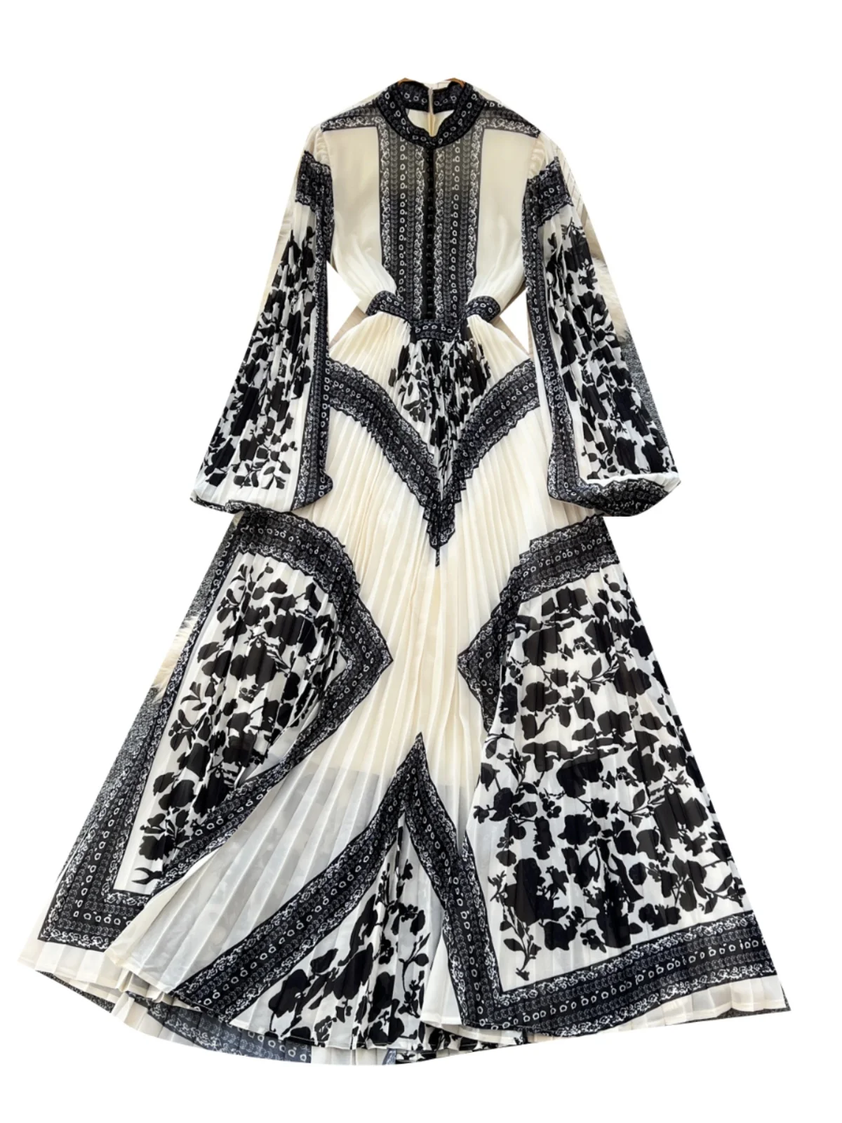 Faionable taille haute imprimé Long Dr femmes printemps 2025 t-shirt plis dimensionnels a-ligne coréenne Sle décontracté Dr