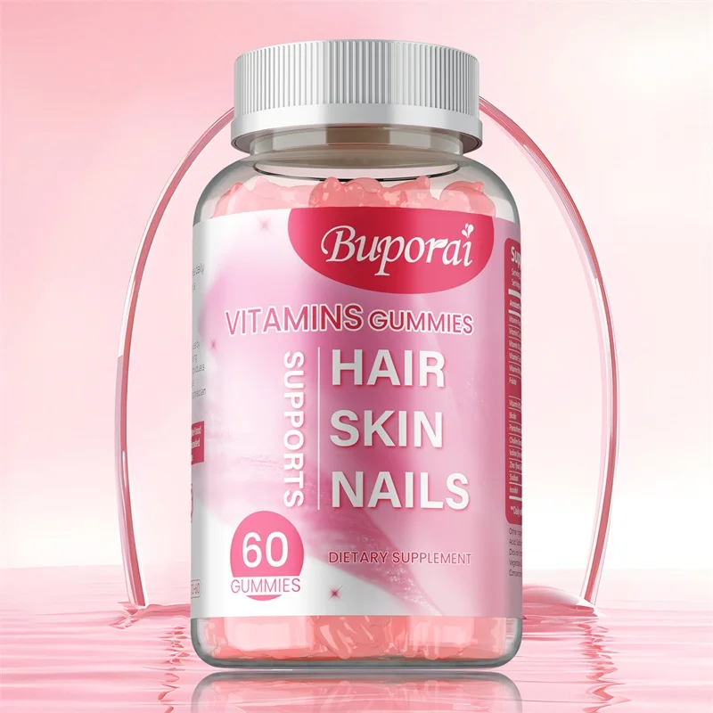 

Hair Skin & Nails Gummies - Promotes Growth, Antioxidant, Brighten Skin Tone, Increases Skin Elasticity, Maintain Vitality