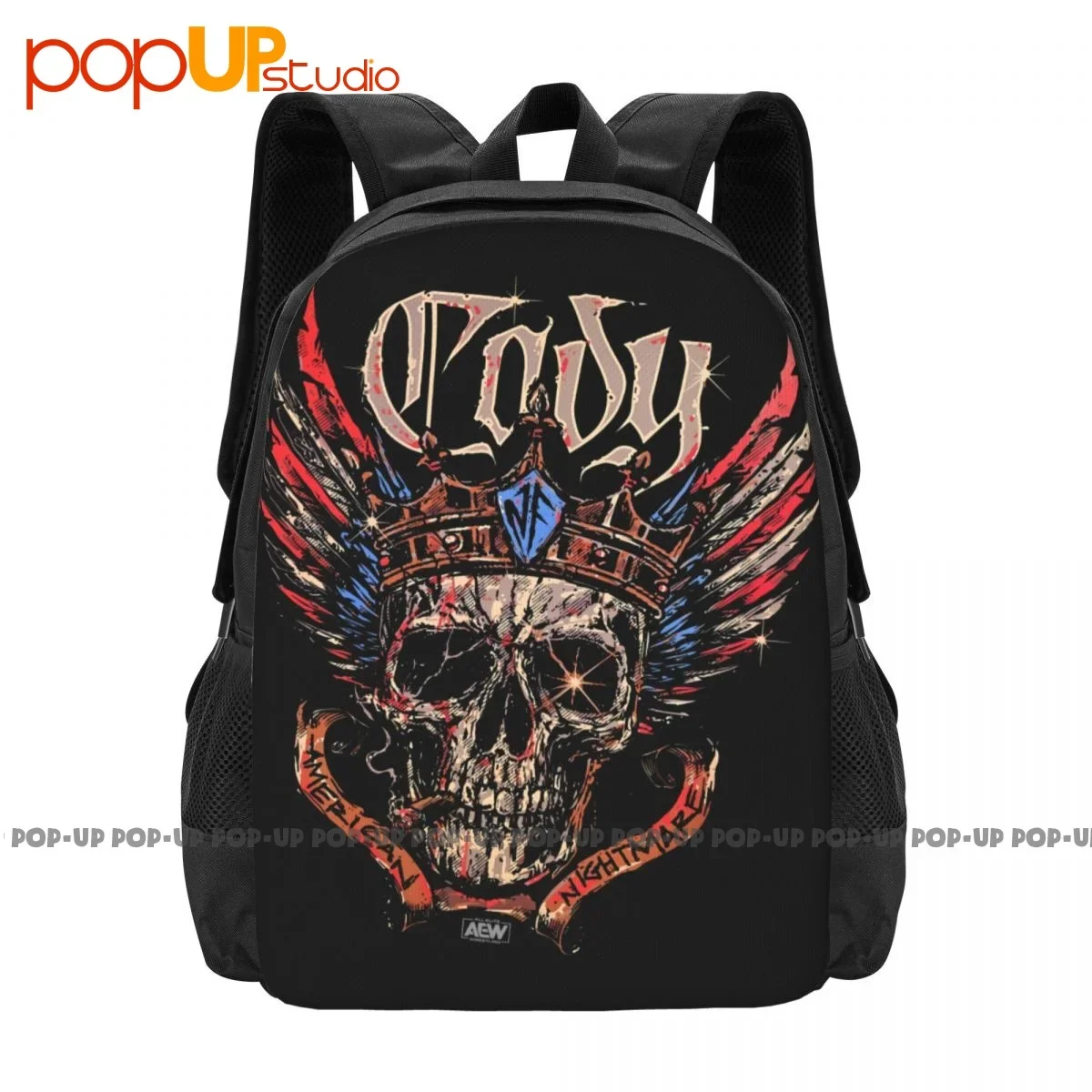 Mochila de gran capacidad con estampado de calavera de pesadilla americana para P-52, bolsa de gimnasio, Aew Wrestling, Chie Rhodes