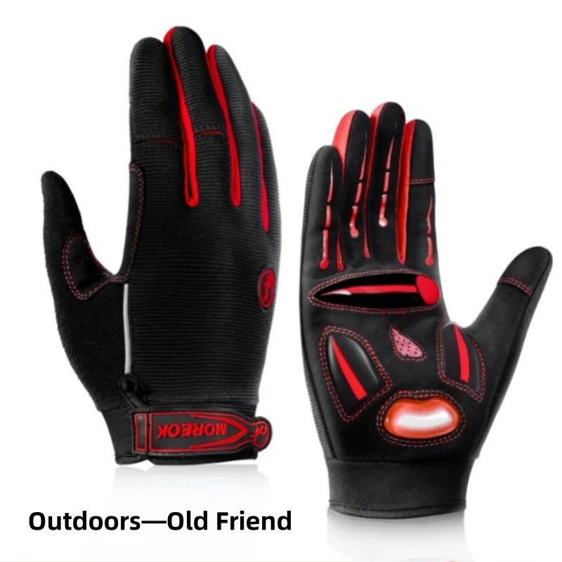 

New MOREOK Cycling Gloves Full Finger Bike Gloves Liquid Gel Pad Anti-Slip Shock-Absorbing Touchscreen Bicycle Gloves Men Women