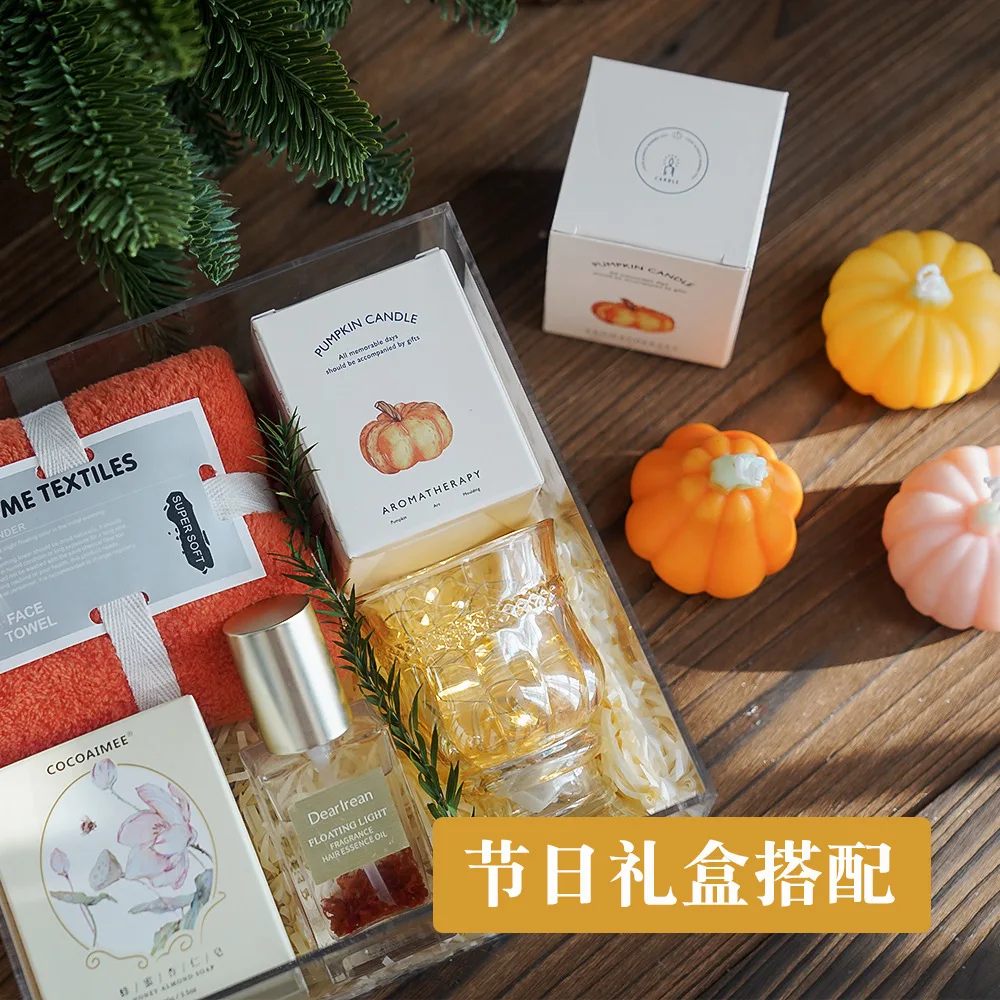 شموع معطرة على شكل يقطين الهالوين، شموع صناعية مصنوعة يدويًا مع شموع عطرية للهدايا ديكور منزلي #3