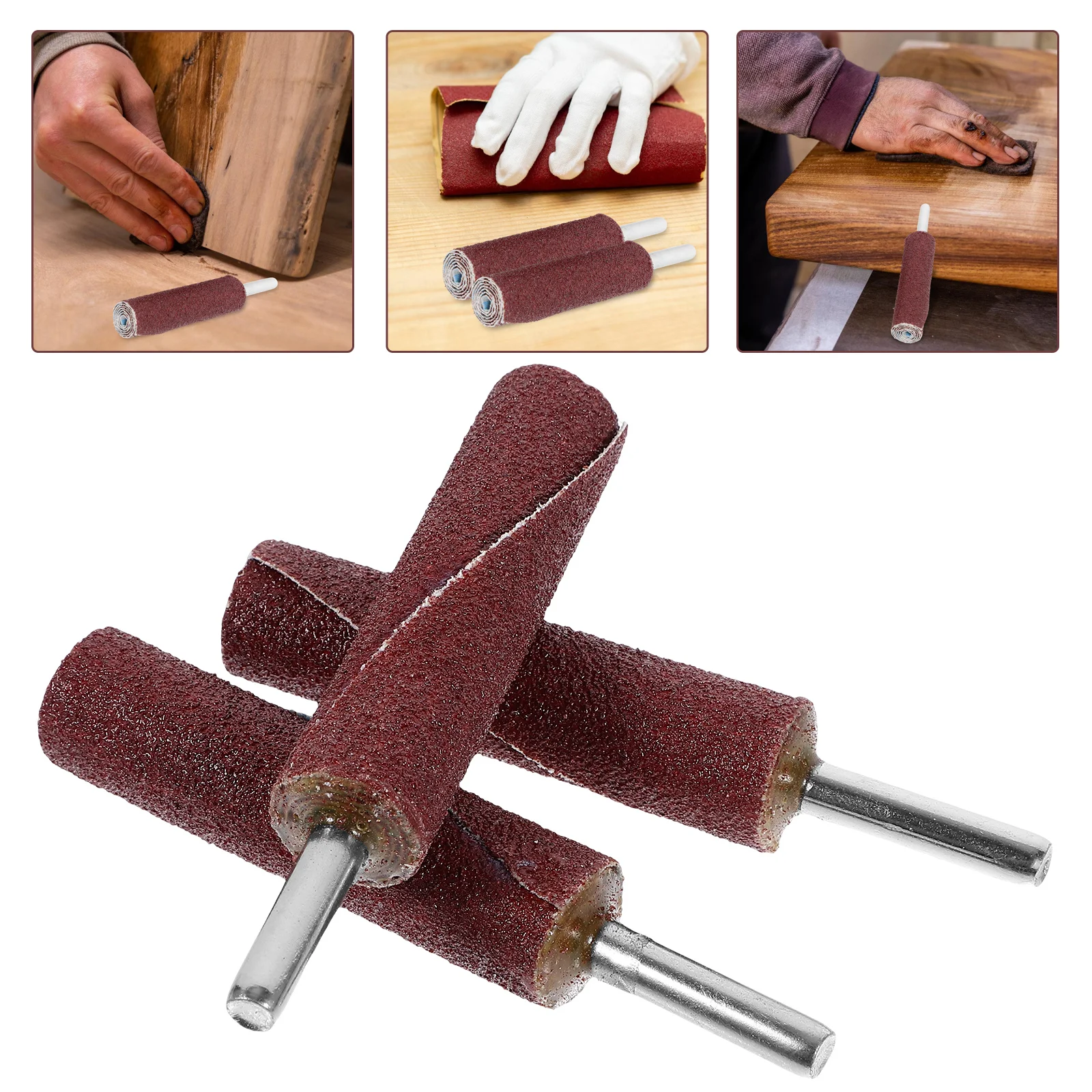 

3 Pcs Sleeves Abrasive Cloth Grinding Head Rotary Tool Sanding Drum Sandpaper Stick Drill Bit Sander Attachment