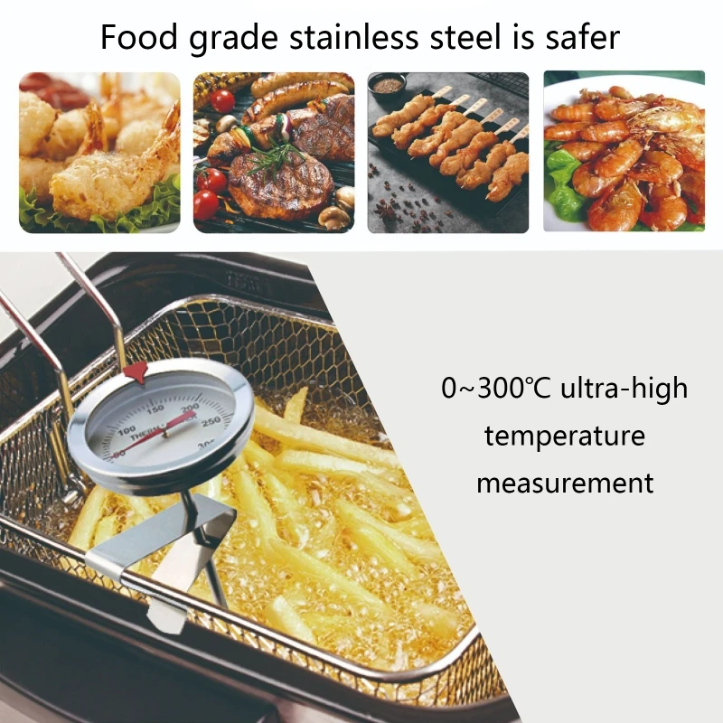 Termómetro carne para cocinar herramienta cocina acero inoxidable tallo largo lectura instantánea