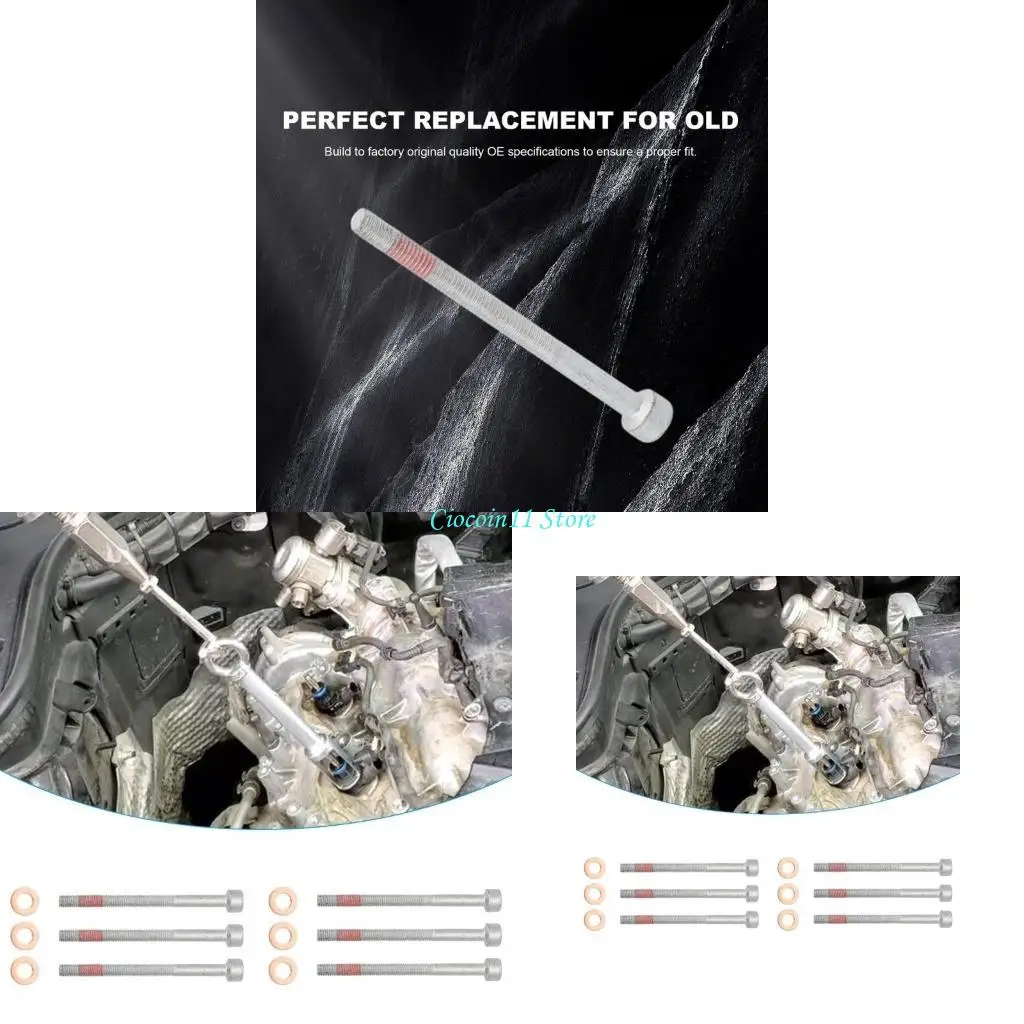 

Y1UB Pack of 6 9902812 Car Copper Seal and Injectors Brackets for W203 W204 W169 W164