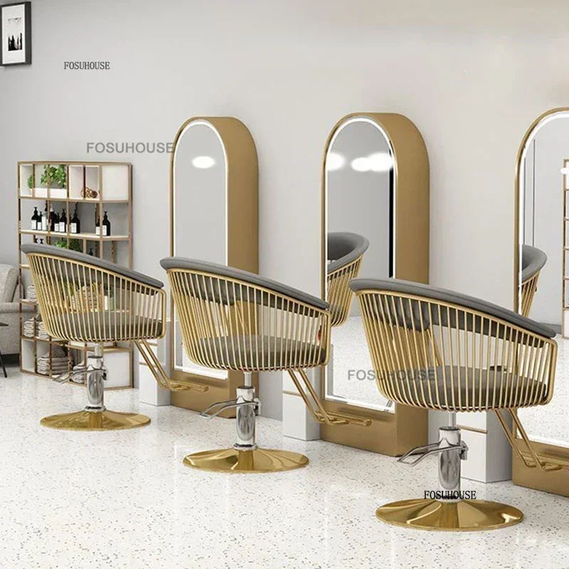 

Creative Minimalist Barber Chairs Lifting Swivel Professional Hairdressing Chair Light Luxury High-end Hair Salon Barber Chairs