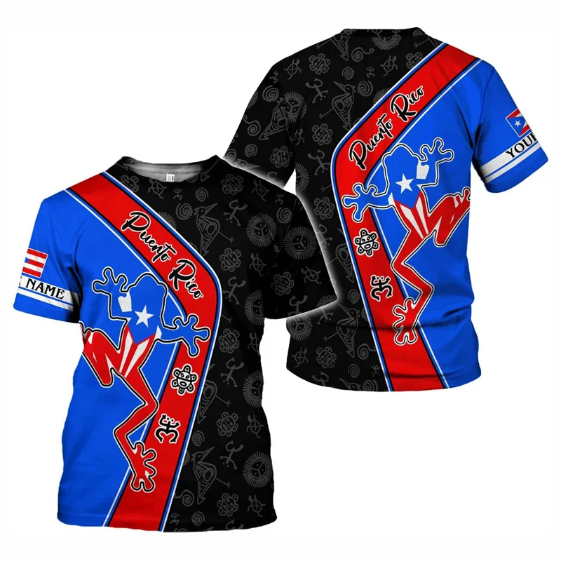 بورتوريكو العلم الجرافيك تي شيرت الرجال ثلاثية الأبعاد مطبوعة تي شيرت الأطفال قصيرة الأكمام التي شيرت بلايز الصيف كرة قدم رياضية تي شيرت #4