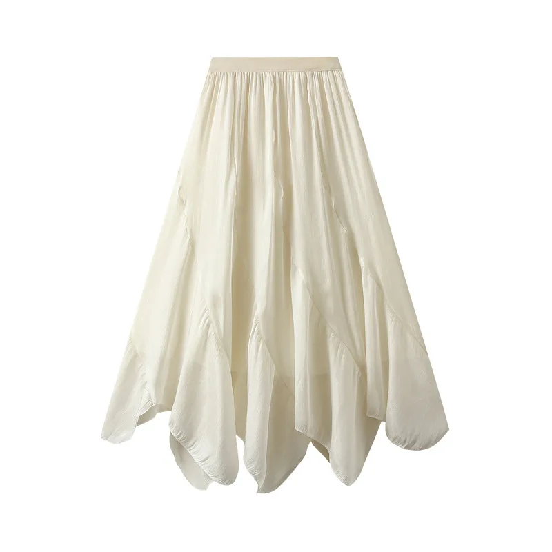 Purchase Irregular High Waist Skirt Women's Summer Fishtail Skirt Temperament Long Skirt Wave Edge A-line Skirt