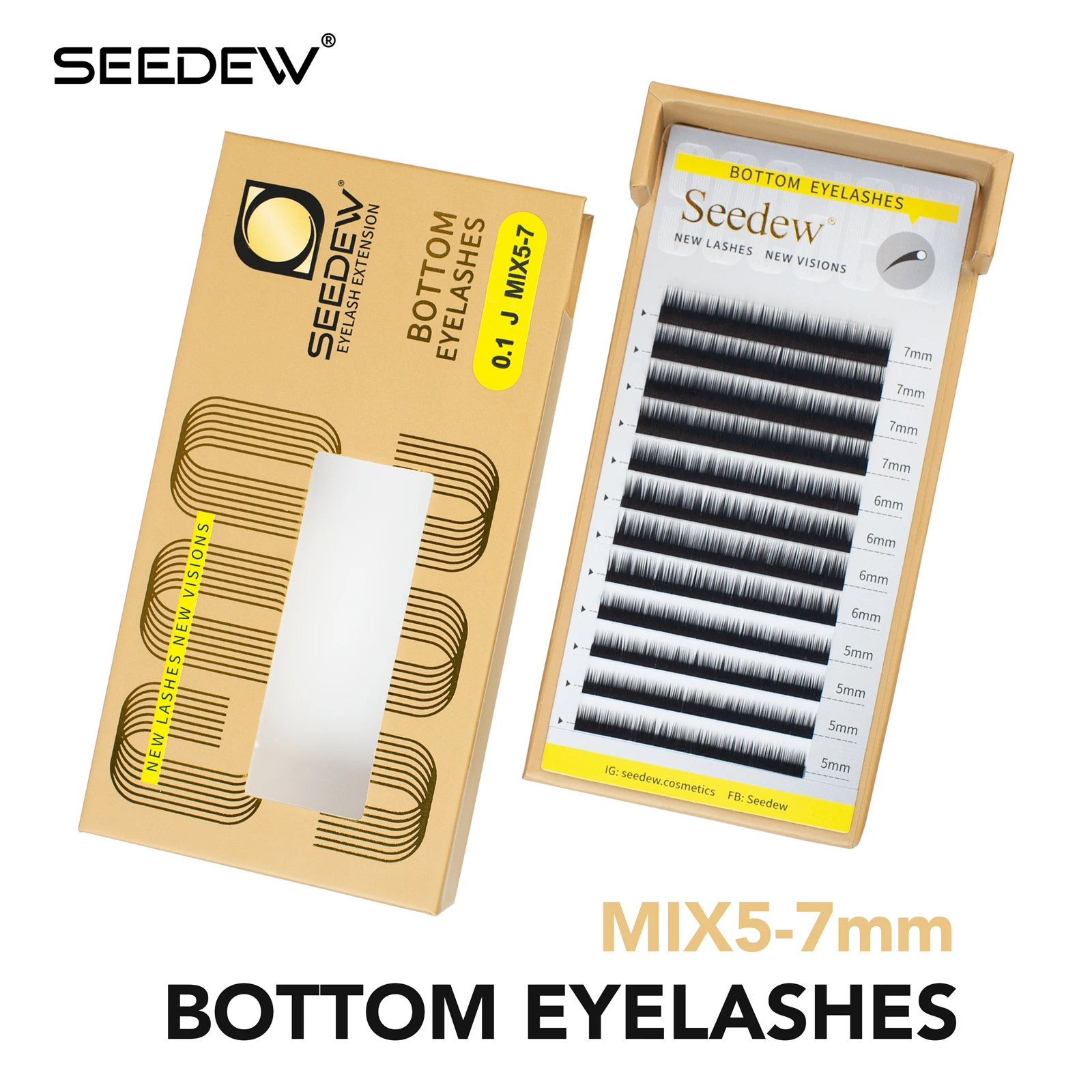 SEEDEW 5mm 6mm 7mm Short Lashes Bottom Lash Under Eyelash Extensions Makeup Maquiagem Supplies Individual Eyelashes Natural