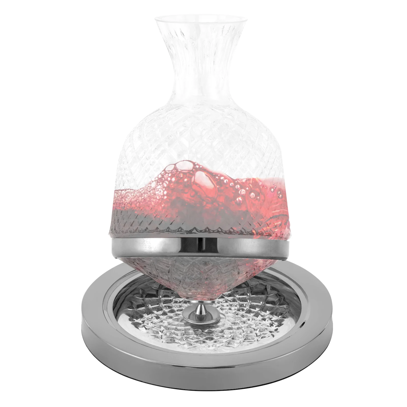 

Гироскопический вращающийся графин для вина премиум-класса на 360° ° Spin — 50 унций быстрое аерация, хрустальное стекло и основание из нержавеющей стали для элегантных