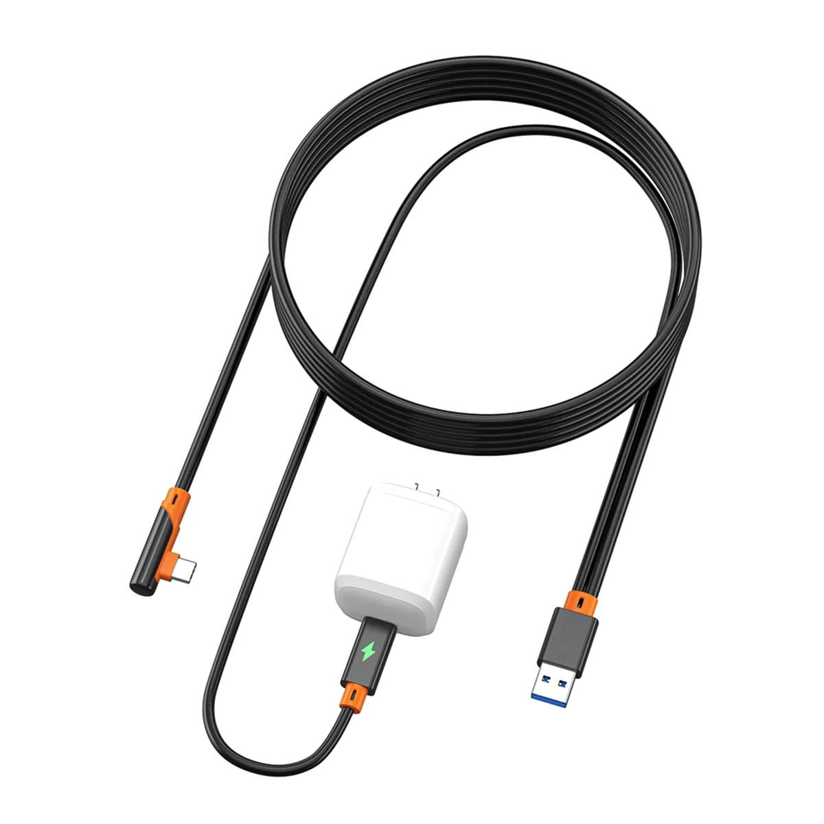 كابل توصيل ABYL USB3.2 Gen1 VR لـ Oculus Quest 1 2 3/PICO Neo 3/PICO 4 شحن سريع 9 فولت 2 أمبير 5 جيجابت في الثانية USB-C خط بث VR