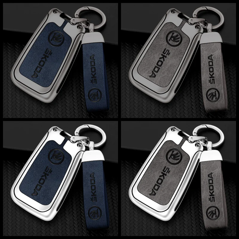 For Skoda VRS Octavia 1 2 3 Rapid Kodiaq Karoq RS Fabia Kamiq Superb Zinc Alloy Car Key Case Accessories