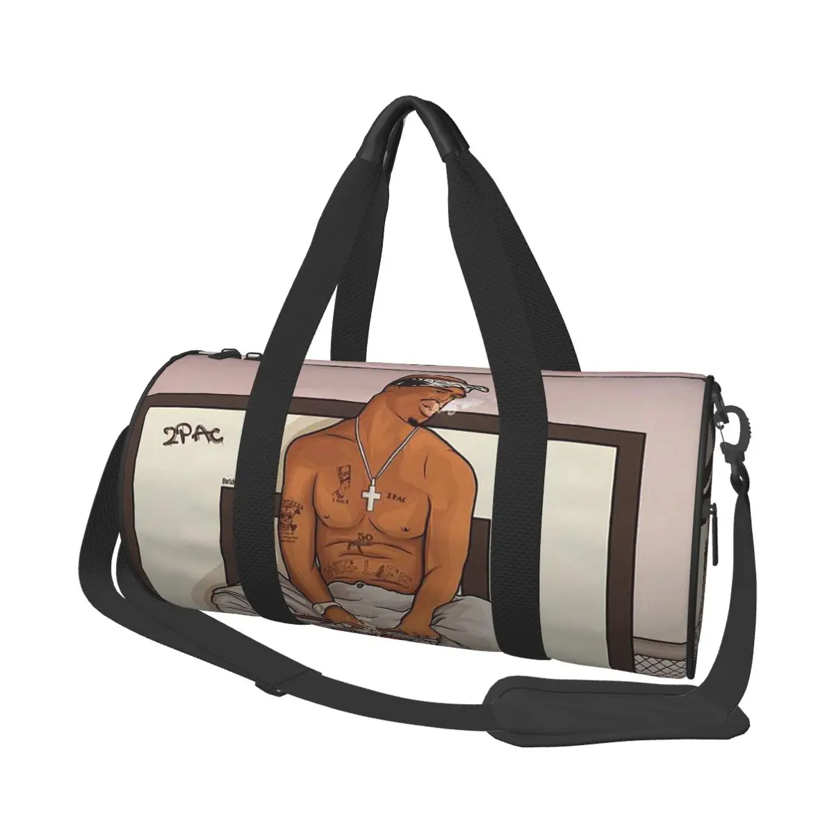 

Rapper Tupac 2PAC Hip Hop Large Duffle Gym Bag Waterproof Duffle Travel Bags Handbags Fitness bag