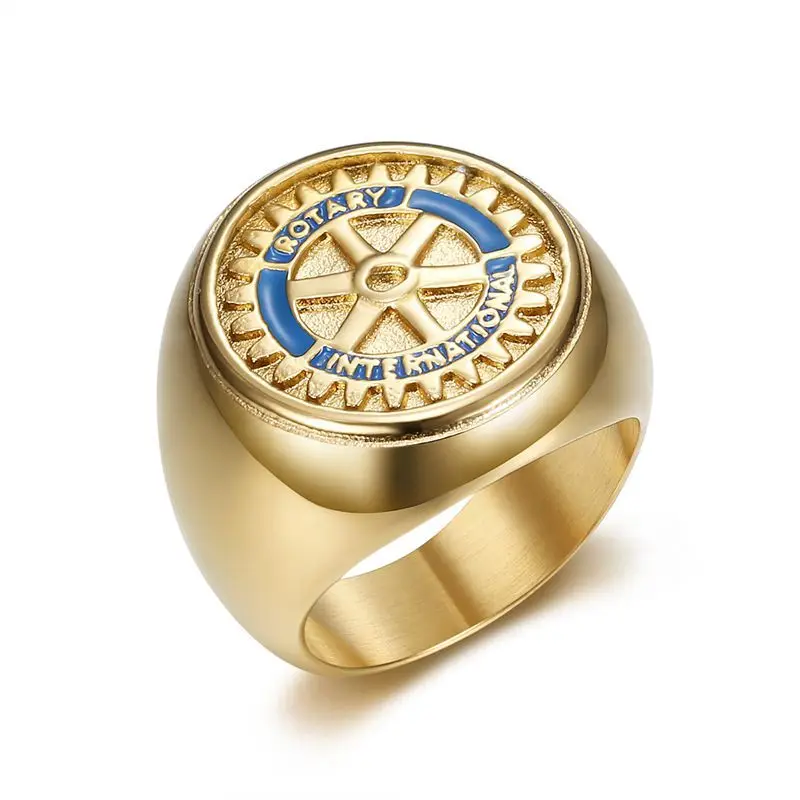 Anillos de dedo redondos internacionales giratorios de acero inoxidable HIP Hop Rock para hombres joyería de rapero Color dorado y plateado