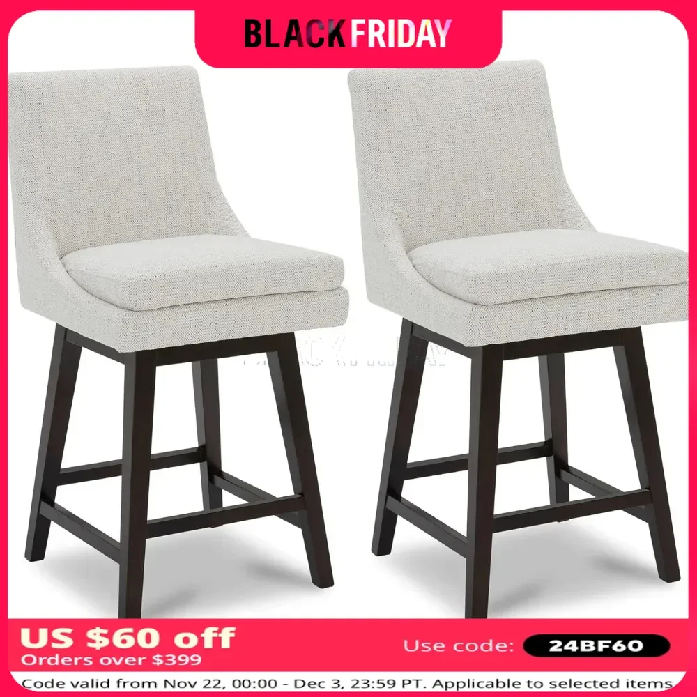 Bar Stools Set of 2 with Back Support, 26.8