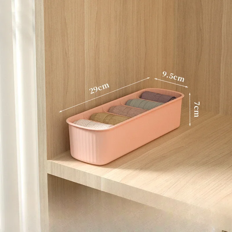1PC Sundries Storage Box Storage Container Stackable Underwear Socks Organizer Household Five Grid Drawer Divider Box