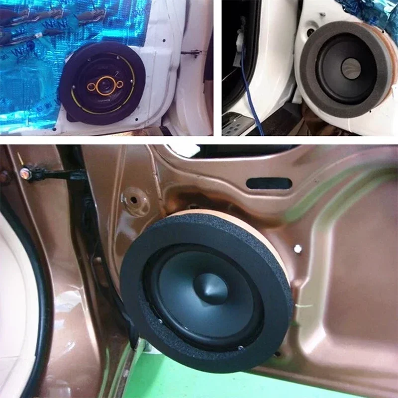 6.5 inch Car Stereo Speaker Ring Sound Insulation Foam Sealing Speaker Sponge Self-adhesive Sponge Pad Car Interior Supplies