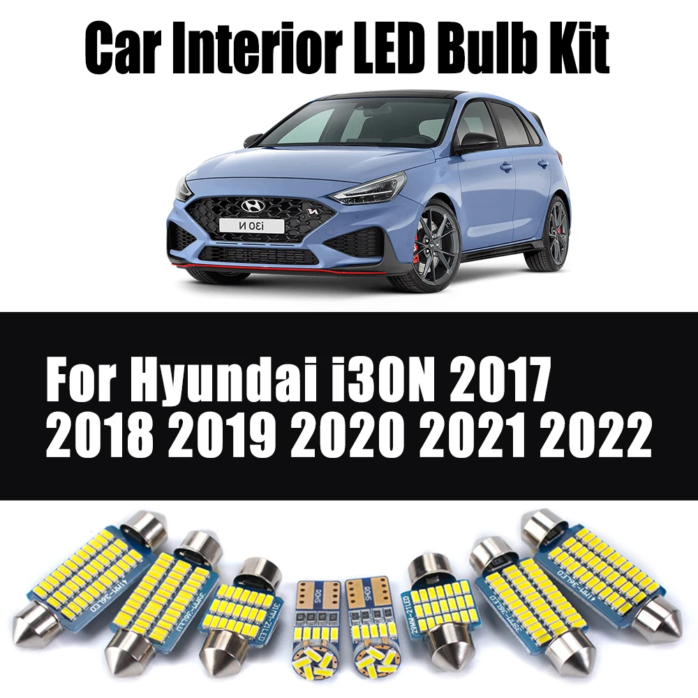 

13Pcs Canbus Car Accessories For Hyundai i30N 2017 2018 2019 2020 2021 2022 LED Reading Bulbs Interior Dome Map Trunk Light Kit