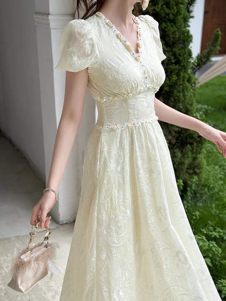 Frauen Kleidung Stickerei Blume Spitze V-ausschnitt Korsett A-Line Abendkleid Elegante Dame Mode Party Prom Vestidos Fiesta Robe Neue