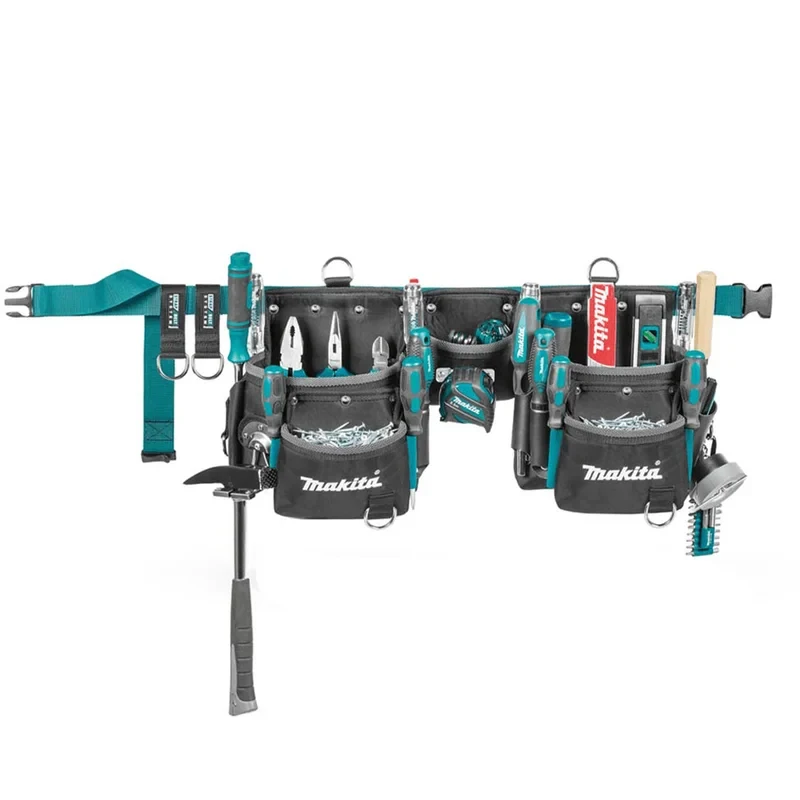 Makita E-15229 Tool Belt Set 3 Pouch Electrician Maintenance Multifunctional Champion Waistpack Storage Bag