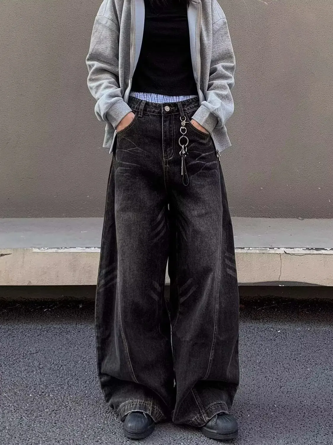 

Ретро-джинсы Cleanfit в американском стиле, повседневные свободные брюки с широкими штанинами для мужчин и женщин, джинсы High Street Sle Knife ape