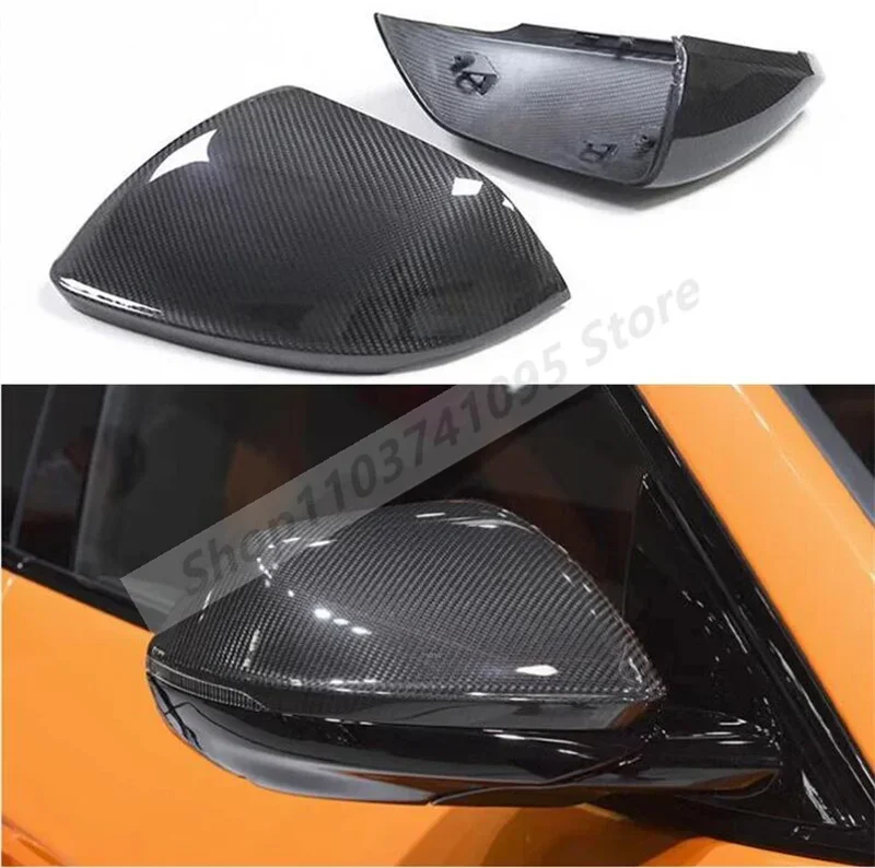 Real Dry Forged Carbon Fiber Replacement Side Door Mirror Cover For Lamborghini URUS Audi Q8 SQ8 RSQ8 2018-2024