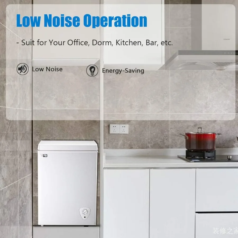 WANAI فريزر الصدر 3.5 قدم مكعب مجمدات عميقة صغيرة صغيرة مع ترموستات قابل للتعديل علوي مفتوح الباب ضاغط التبريد #5